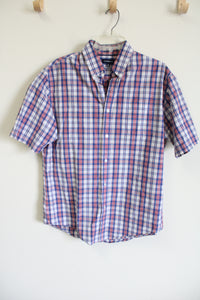 Croft & Barrow Blue Red Plaid Button Down Shirt | M
