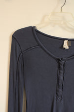 We The Free People Blue Henley Shirt | XS