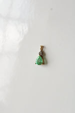 10K Yellow Gold Green Emerald Necklace Pendant