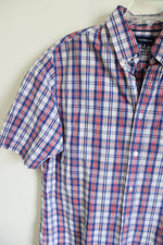 Croft & Barrow Blue Red Plaid Button Down Shirt | M