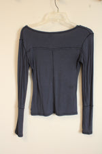We The Free People Blue Henley Shirt | XS