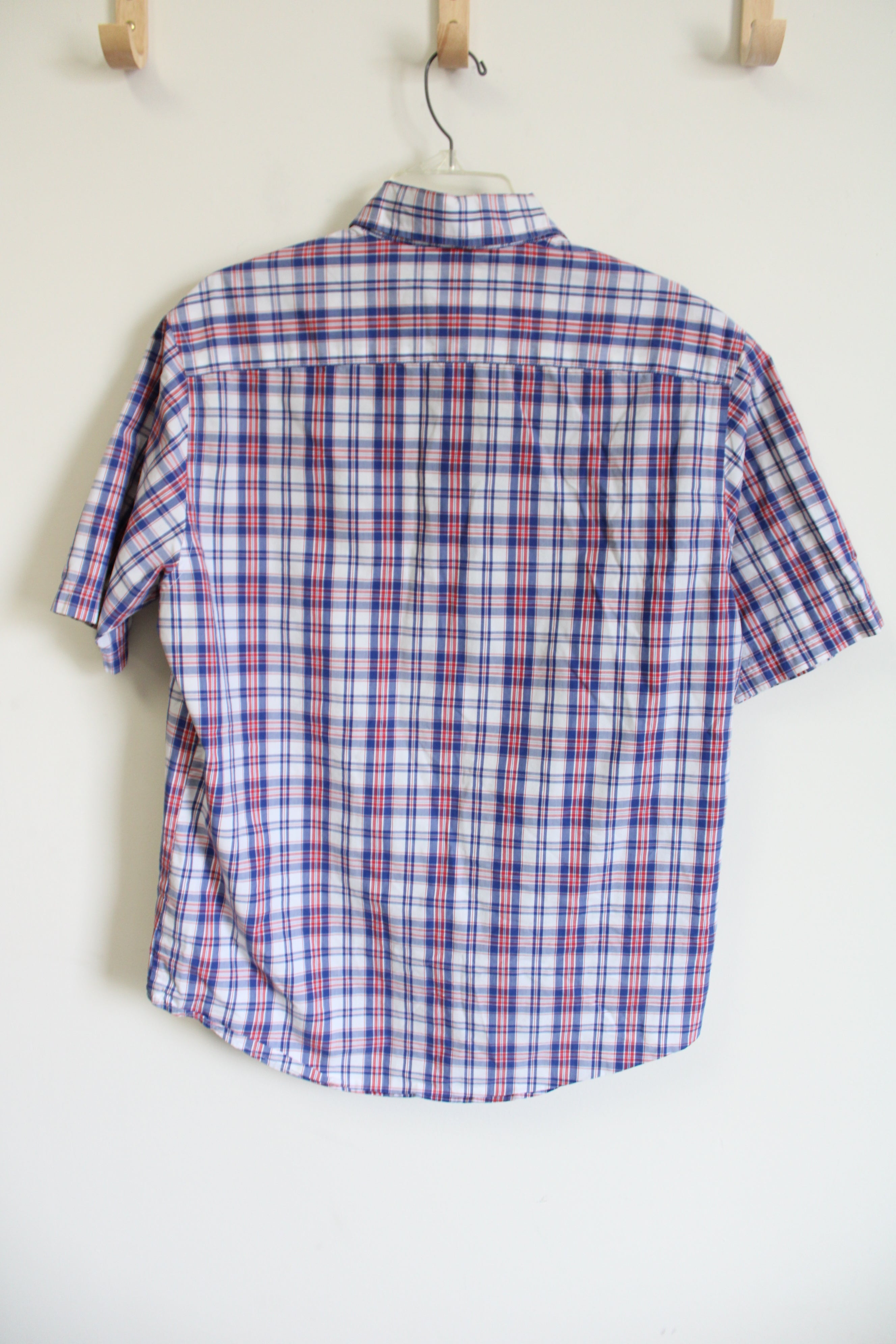 Croft & Barrow Blue Red Plaid Button Down Shirt | M