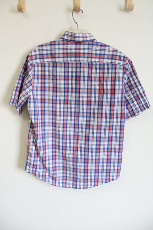 Croft & Barrow Blue Red Plaid Button Down Shirt | M