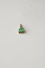 10K Yellow Gold Green Emerald Necklace Pendant
