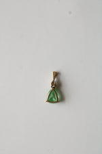 10K Yellow Gold Green Emerald Necklace Pendant