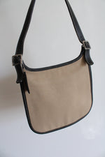 Coach Vintage Tan & Black Trim Canvas Messenger Crossbody Bag