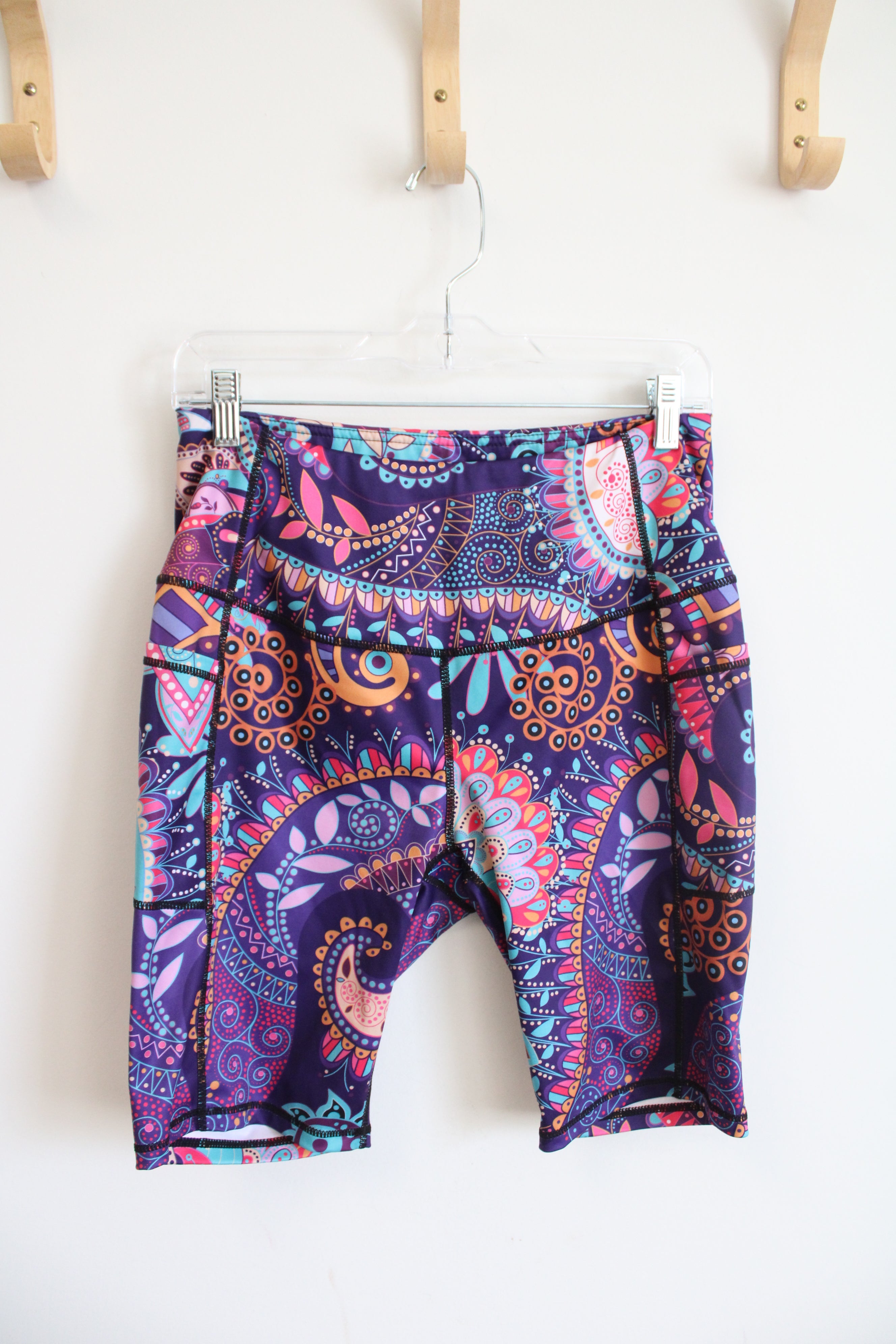 Dop Dovpod Purple Colorful Patterned Biker Shorts | L