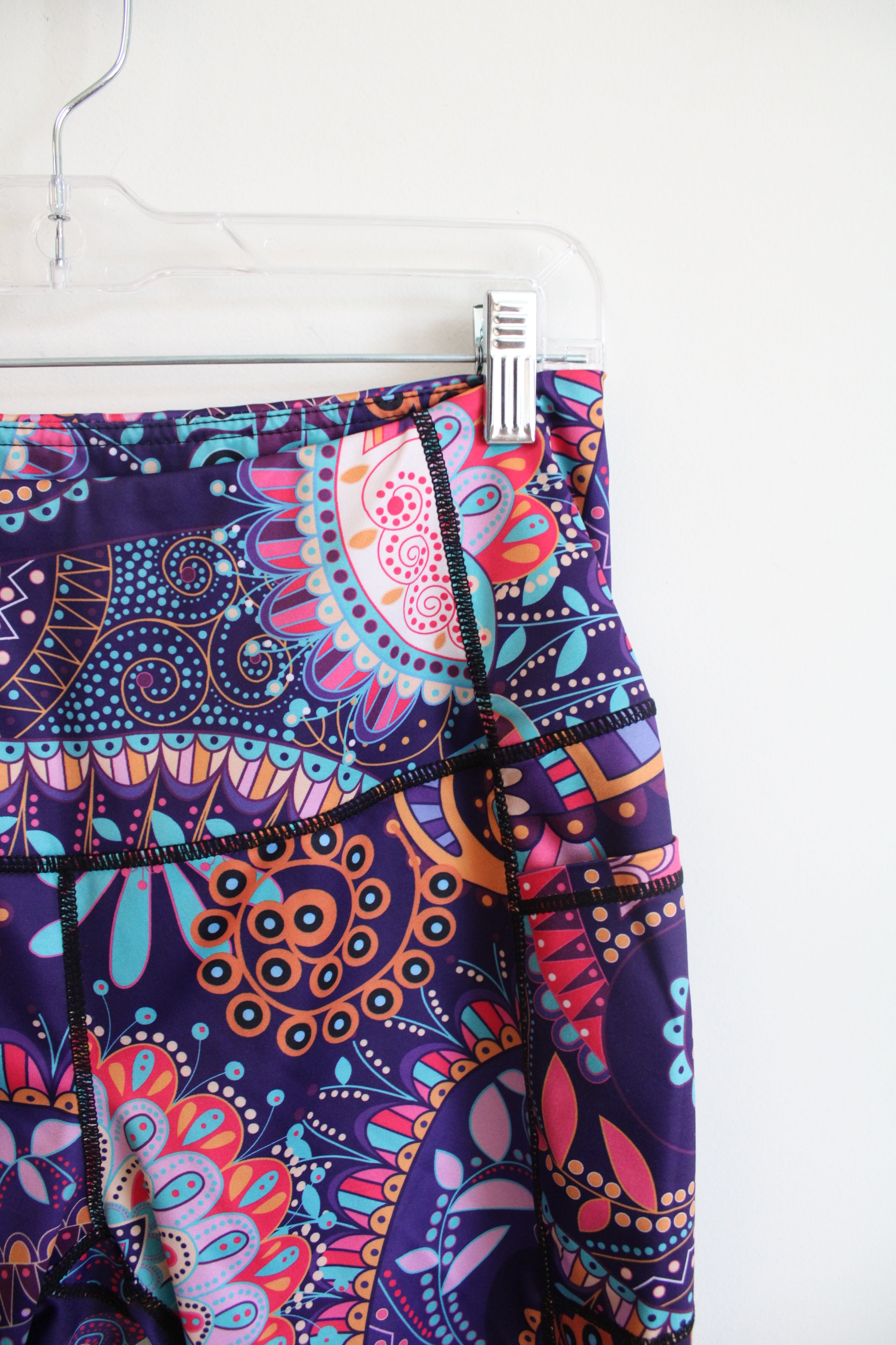 Dop Dovpod Purple Colorful Patterned Biker Shorts | L