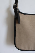 Coach Vintage Tan & Black Trim Canvas Messenger Crossbody Bag