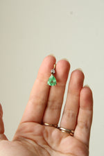 10K Yellow Gold Green Emerald Necklace Pendant