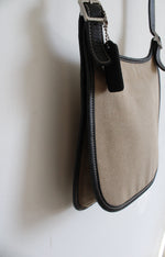 Coach Vintage Tan & Black Trim Canvas Messenger Crossbody Bag