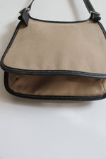 Coach Vintage Tan & Black Trim Canvas Messenger Crossbody Bag