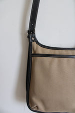 Coach Vintage Tan & Black Trim Canvas Messenger Crossbody Bag