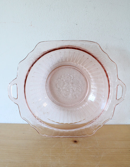 Anchor Hocking Pink Depression Glass Mayfair Serving Dish