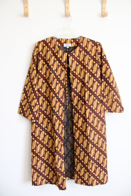 Batik BEJ Brown & Orange Tied Open Tunic | XL
