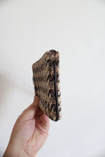 Coach Brown Tweed Houndstooth Wool Wristlet