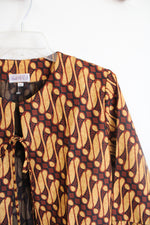 Batik BEJ Brown & Orange Tied Open Tunic | XL