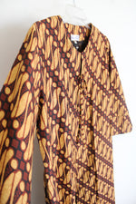 Batik BEJ Brown & Orange Tied Open Tunic | XL
