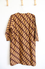 Batik BEJ Brown & Orange Tied Open Tunic | XL