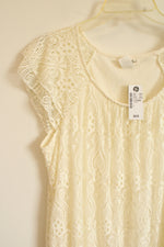 NEW Brittany Black Cream Lace Top | L