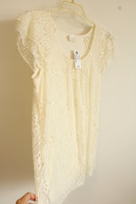 NEW Brittany Black Cream Lace Top | L