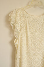 NEW Brittany Black Cream Lace Top | L