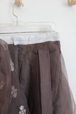 Daud Abbas Gray Brown Sequined Kurta Lehnga & Dupatta Set | M
