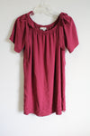 LOFT Dusty Pink Bow Shoulder Rayon Dress | S