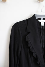 White House Black Market Black Ruffled Edge Blazer | 4