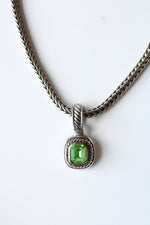 Green Emerald Pendant Magnetic Clasp Necklace
