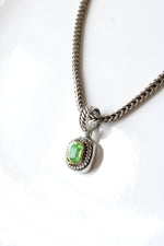 Green Emerald Pendant Magnetic Clasp Necklace