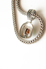 Green Emerald Pendant Magnetic Clasp Necklace