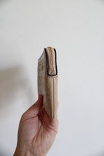 Coach Signature Debossed Patent Leather Tan Wristlet