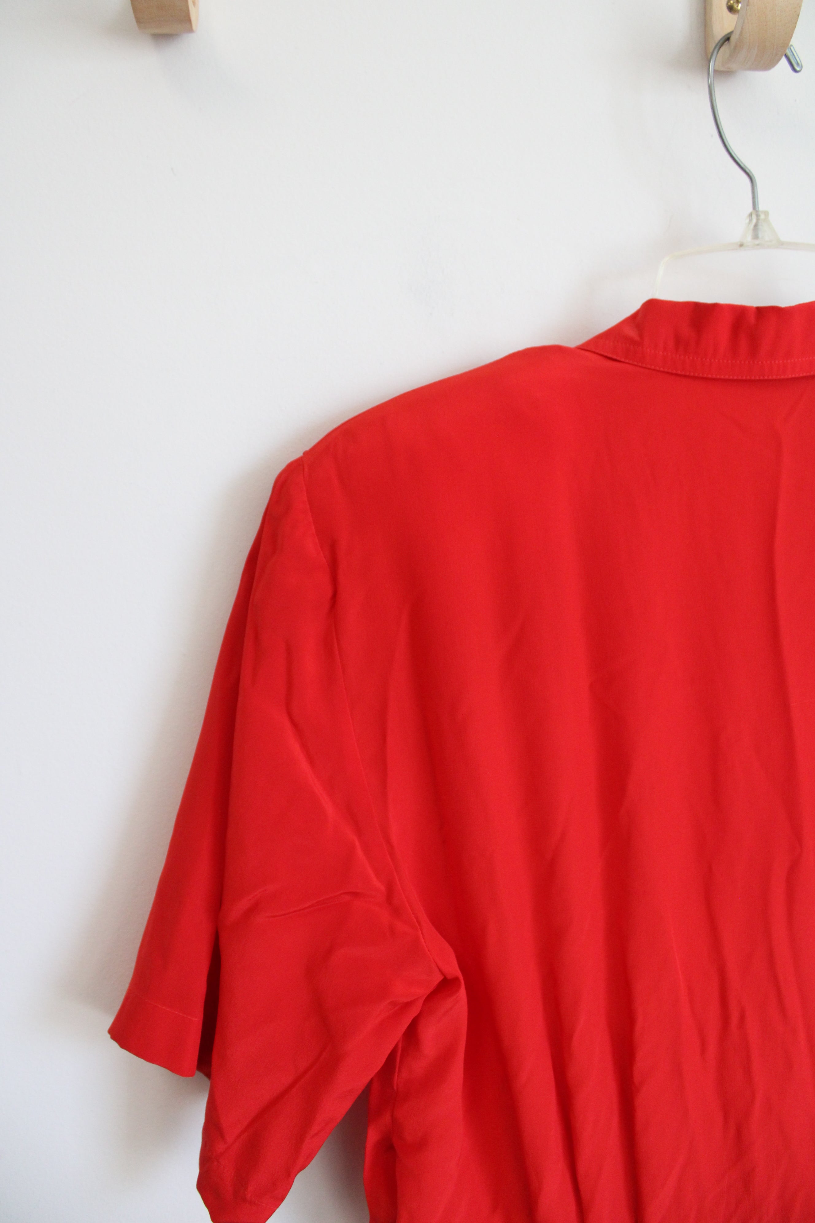 Alain Scott Vintage Red Pleated Silk Midi Dress | 6