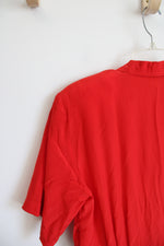 Alain Scott Vintage Red Pleated Silk Midi Dress | 6