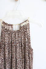 MICHAEL Michael Kors Brown Leopard Print Cold Shoulder Long Sleeved Top | M