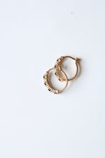 Sterling Silver Gold Tint Black Onyx & Clear Stone Hoop Earrings