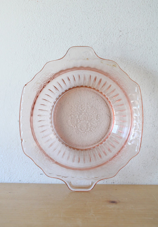 Anchor Hocking Pink Depression Glass Small Serving Dish
