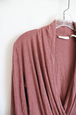 Christian Siriano Dusty Rose Wrap Long Sleeved Top | M