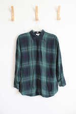 J.Jill Green & Blue Plaid Button Down Shirt | XS