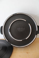 Longaberger Flameware Pottery Braiser Black Ebony Lidded Serving Dish
