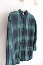 J.Jill Green & Blue Plaid Button Down Shirt | XS