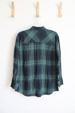 J.Jill Green & Blue Plaid Button Down Shirt | XS