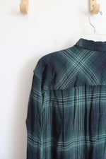 J.Jill Green & Blue Plaid Button Down Shirt | XS