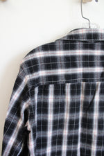 Japna Black White & Red Plaid Flannel | M