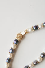 14K Yellow Gold Black & Ivory Pearl Bracelet