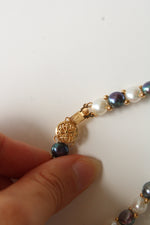 14K Yellow Gold Black & Ivory Pearl Bracelet