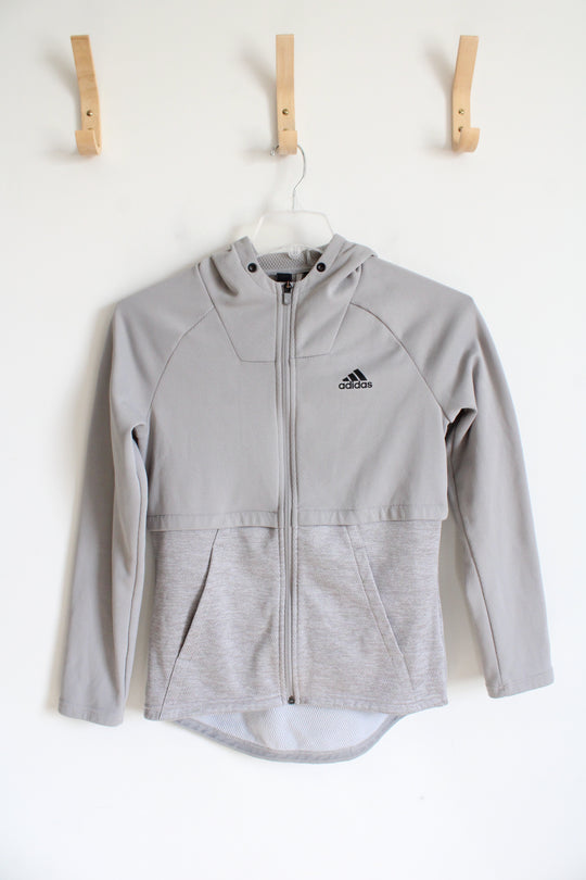 Adidas Gray Full Zip Athletic Jacket | XS