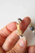 14K Yellow Gold Black & Ivory Pearl Bracelet