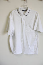 Puritan White Cotton Polo Shirt | L
